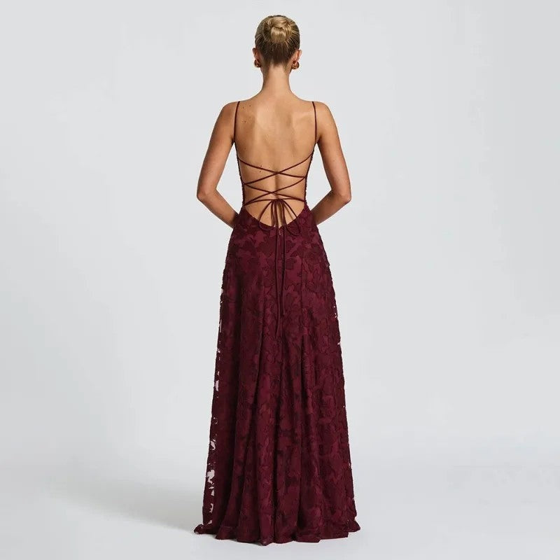 Elisandre Floral Embroidered A-Line Gown