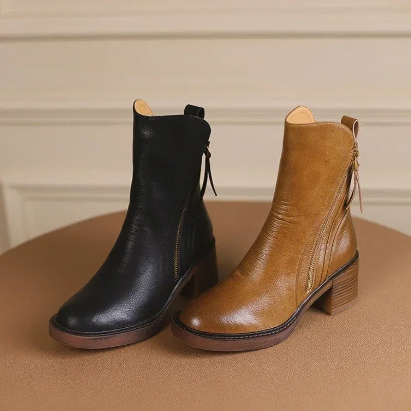 Lunari Block Heel Ankle Boot