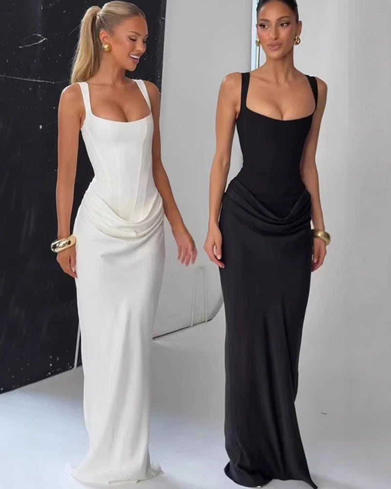 Lunari Sculpted Square Neck Maxi Dress