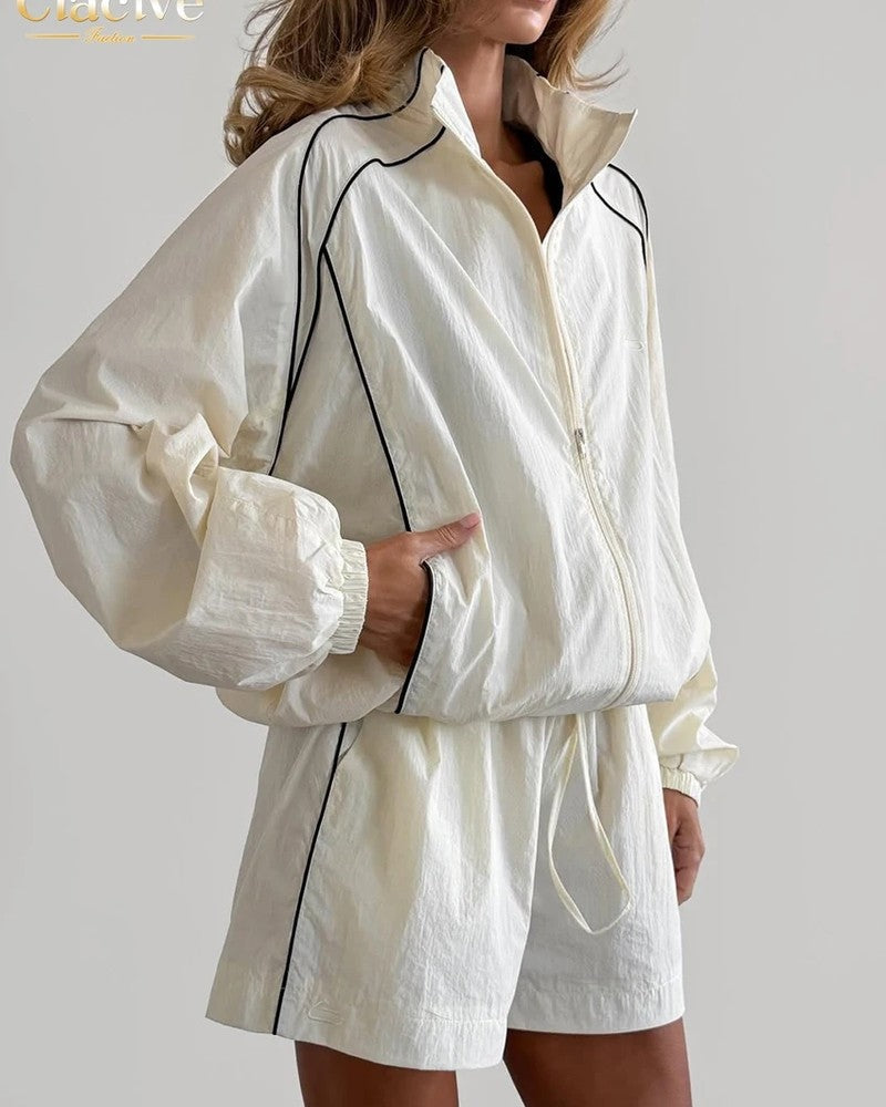 Vesari Relaxed Drawstring Nylon Shorts