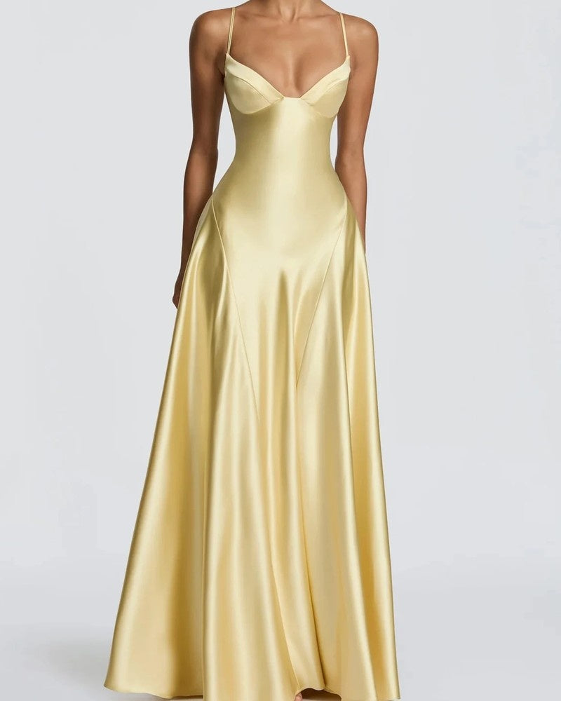Alira Satin Bustier Maxi Dress