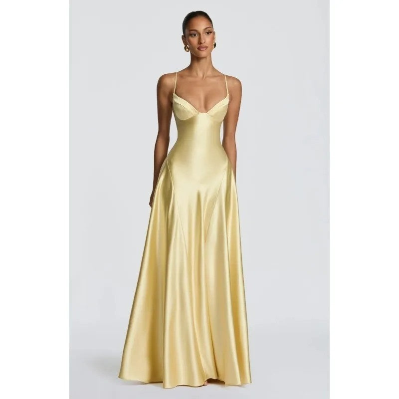 Alira Satin Bustier Maxi Dress