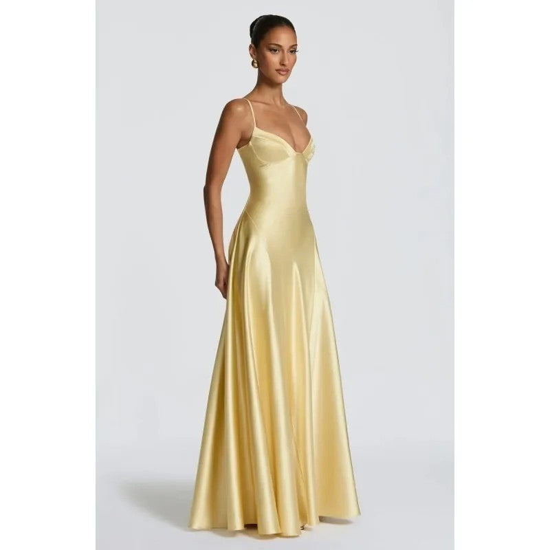 Alira Satin Bustier Maxi Dress
