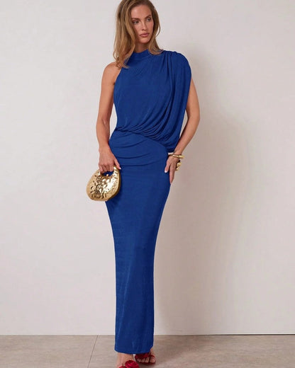 Alvona Draped One-Shoulder Maxi Dress