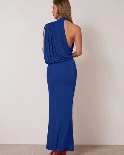 Alvona Draped One-Shoulder Maxi Dress