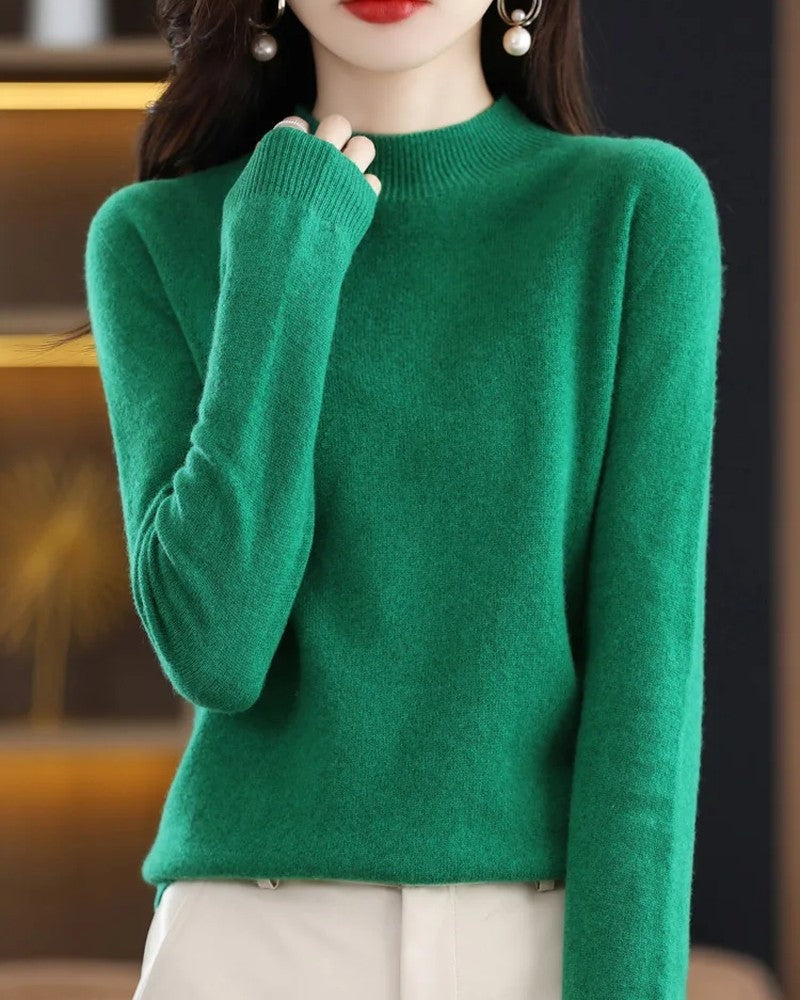 Anvera Soft Knit Mock Neck Sweater