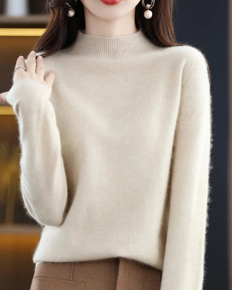 Anvera Soft Knit Mock Neck Sweater