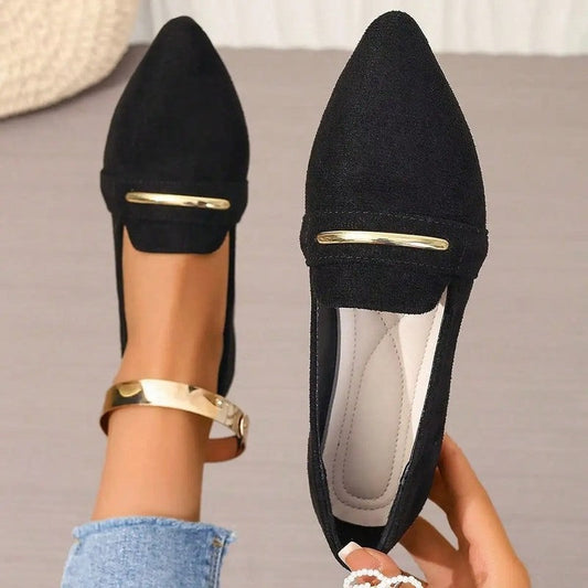 Ardelle Pointed Toe Metal Detail Loafers