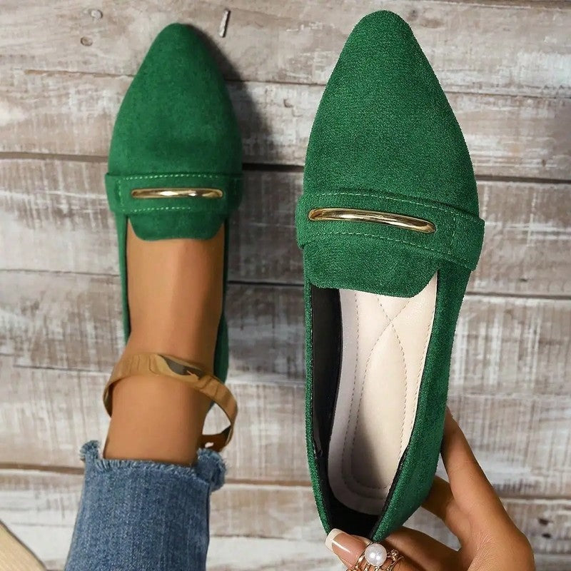 Ardelle Pointed Toe Metal Detail Loafers