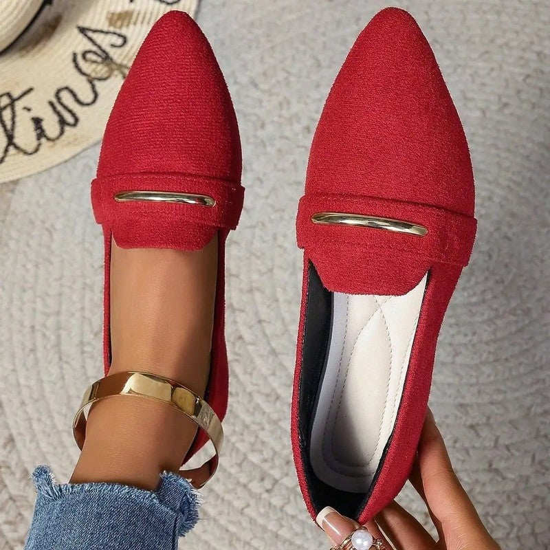 Ardelle Pointed Toe Metal Detail Loafers