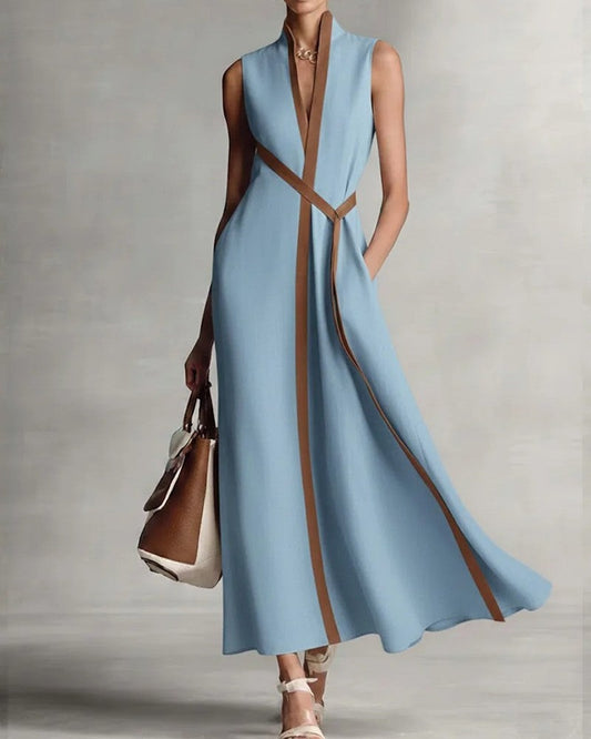 Arlina Sleeveless Contrast Trim Maxi Dress