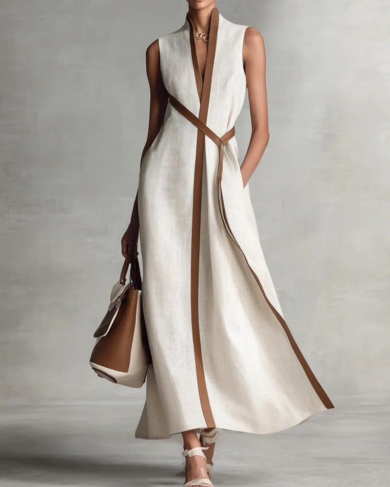 Arlina Sleeveless Contrast Trim Maxi Dress