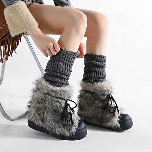 Arvella Faux Fur Lace-Up Winter Boots