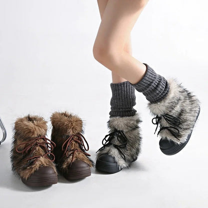 Arvella Faux Fur Lace-Up Winter Boots
