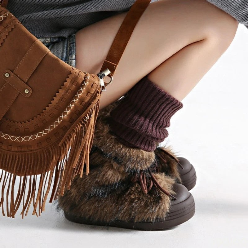 Arvella Faux Fur Lace-Up Winter Boots