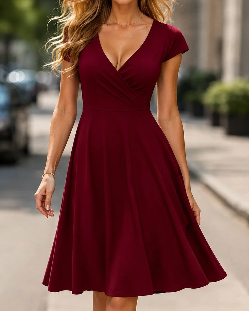 Avianne Wrap Bodice Midi Dress