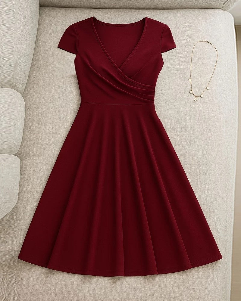 Avianne Wrap Bodice Midi Dress