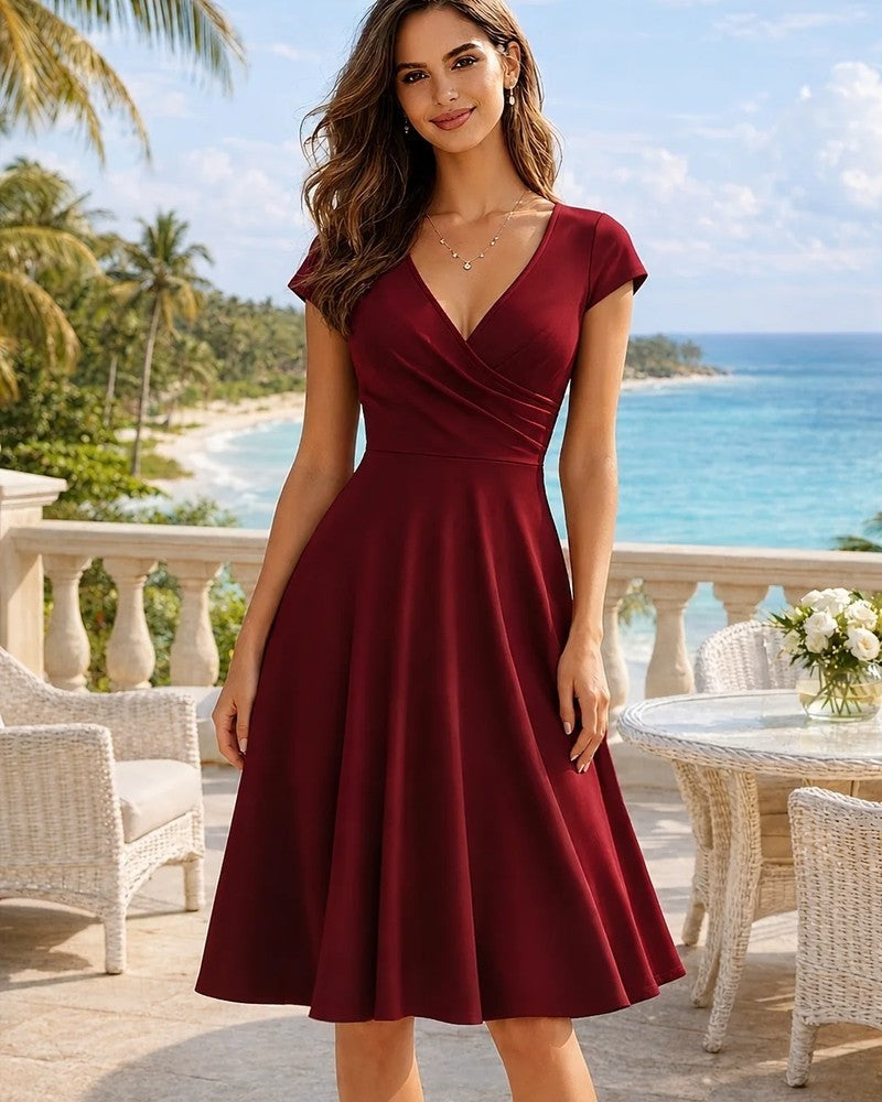 Avianne Wrap Bodice Midi Dress