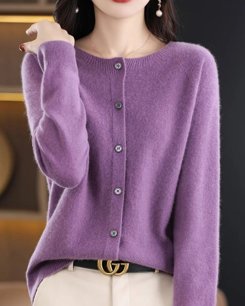 Avoria Relaxed Knit Button-Up Cardigan