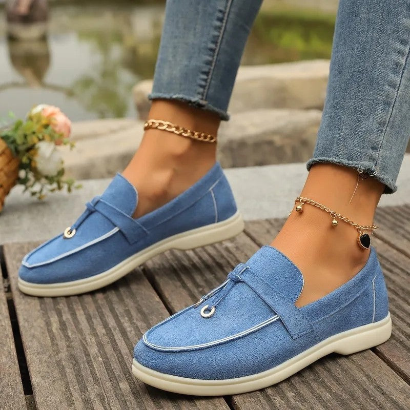 Calvini Relaxed Suede Loafer Flats