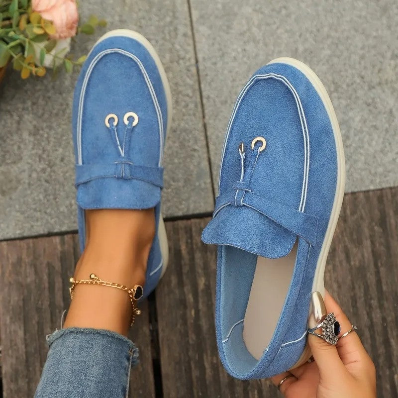 Calvini Relaxed Suede Loafer Flats