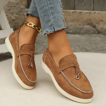 Calvini Relaxed Suede Loafer Flats
