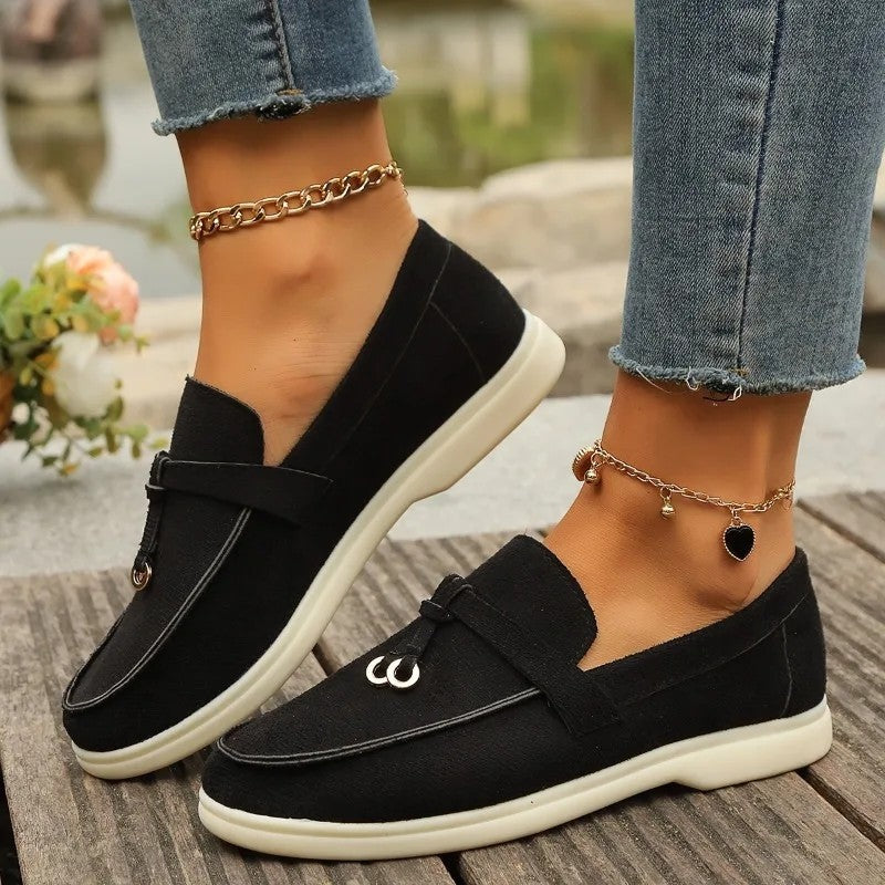 Calvini Relaxed Suede Loafer Flats