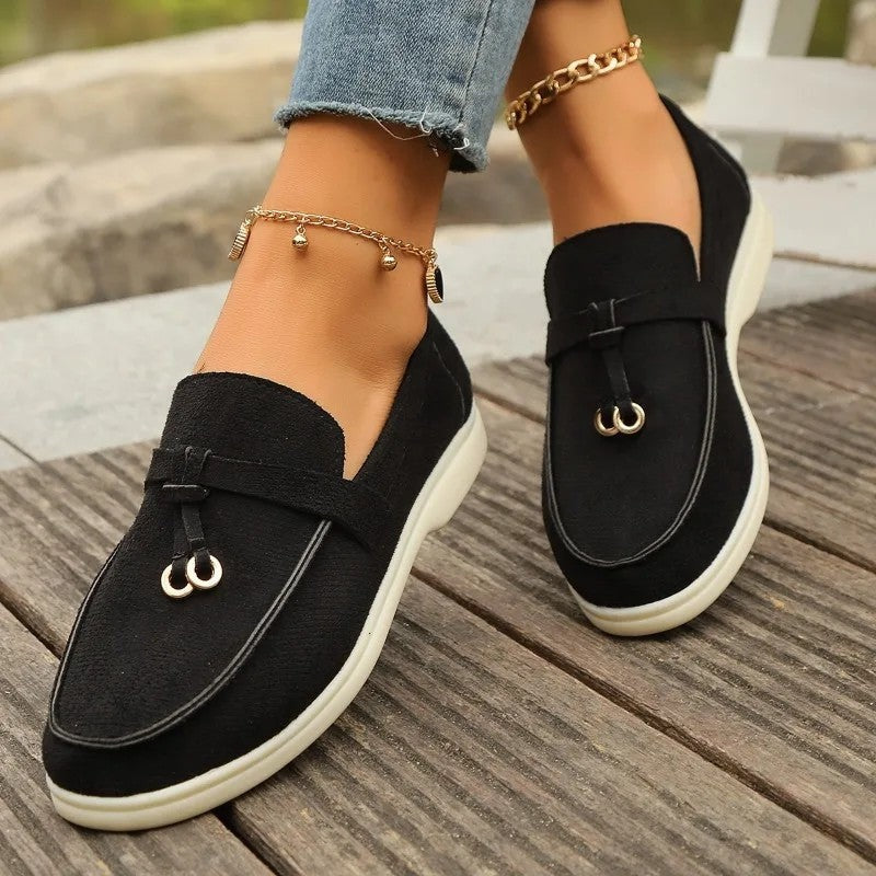 Calvini Relaxed Suede Loafer Flats