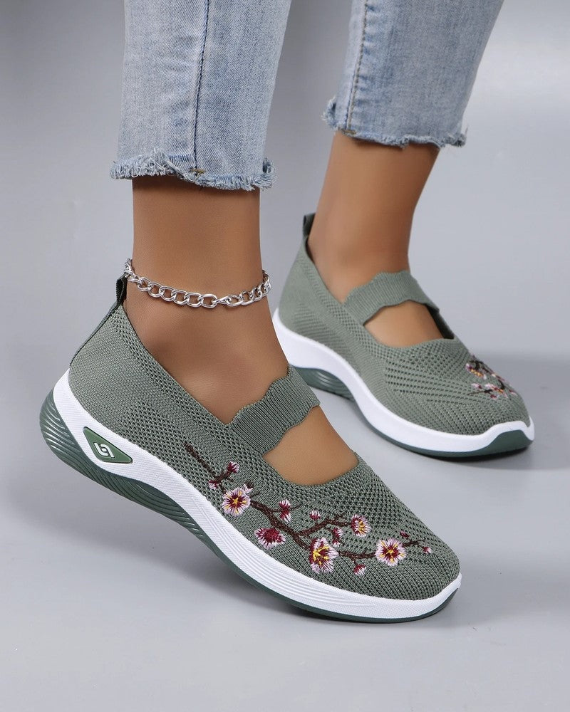 Elira Embroidered Knit Comfort Sneakers