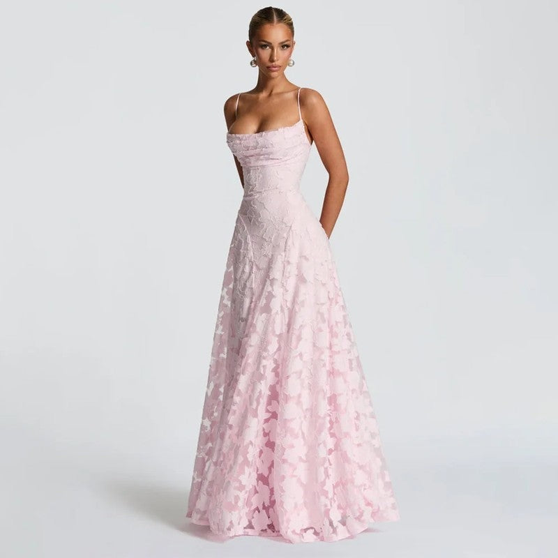 Elisandre Floral Embroidered A-Line Gown