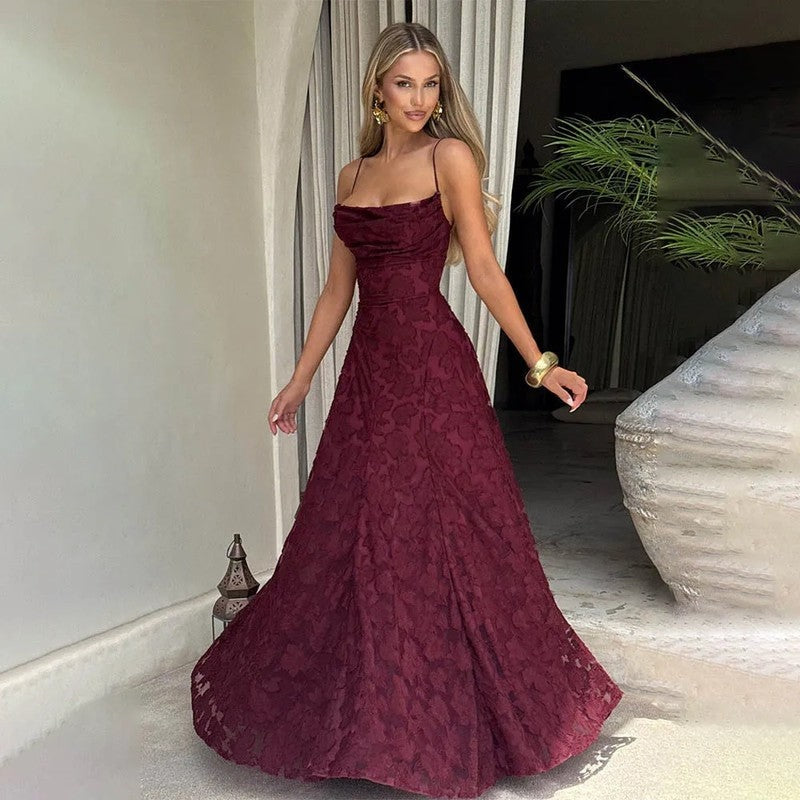 Elisandre Floral Embroidered A-Line Gown