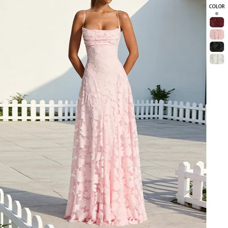 Elisandre Floral Embroidered A-Line Gown