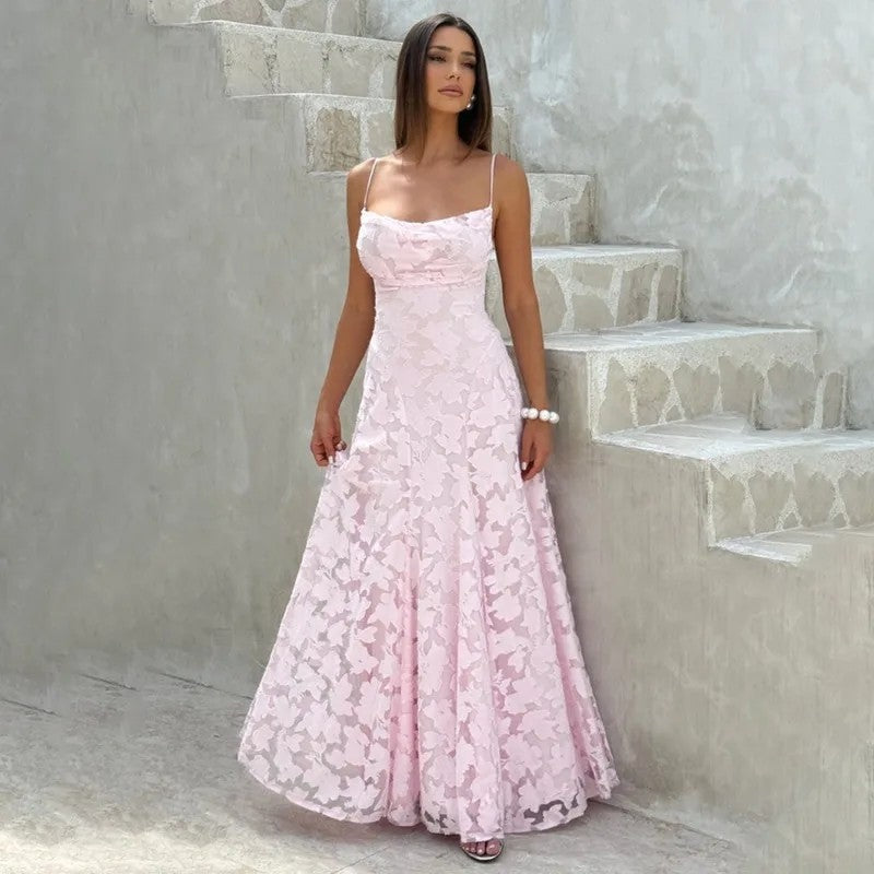 Elisandre Floral Embroidered A-Line Gown