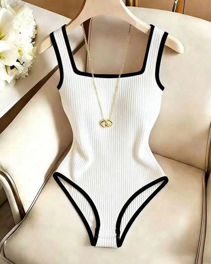 Elisandre Ribbed Contrast Trim Bodysuit