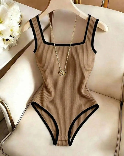 Elisandre Ribbed Contrast Trim Bodysuit