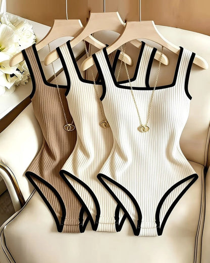 Elisandre Ribbed Contrast Trim Bodysuit