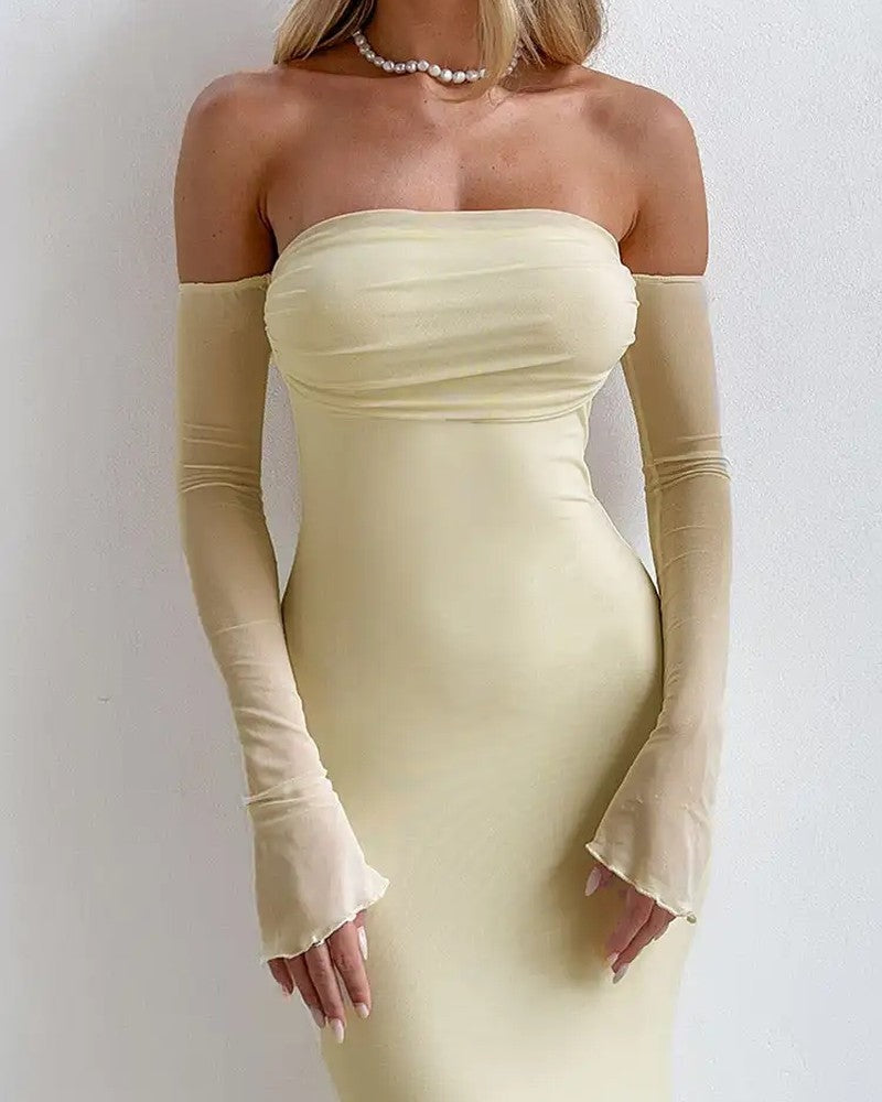 Elisette Off-Shoulder Fitted Maxi Dress