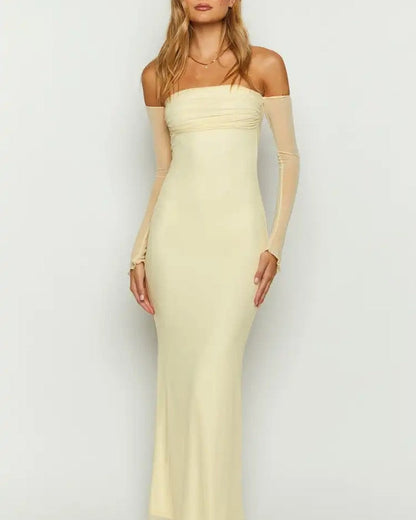 Elisette Off-Shoulder Fitted Maxi Dress