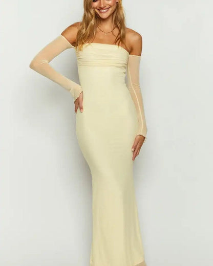 Elisette Off-Shoulder Fitted Maxi Dress