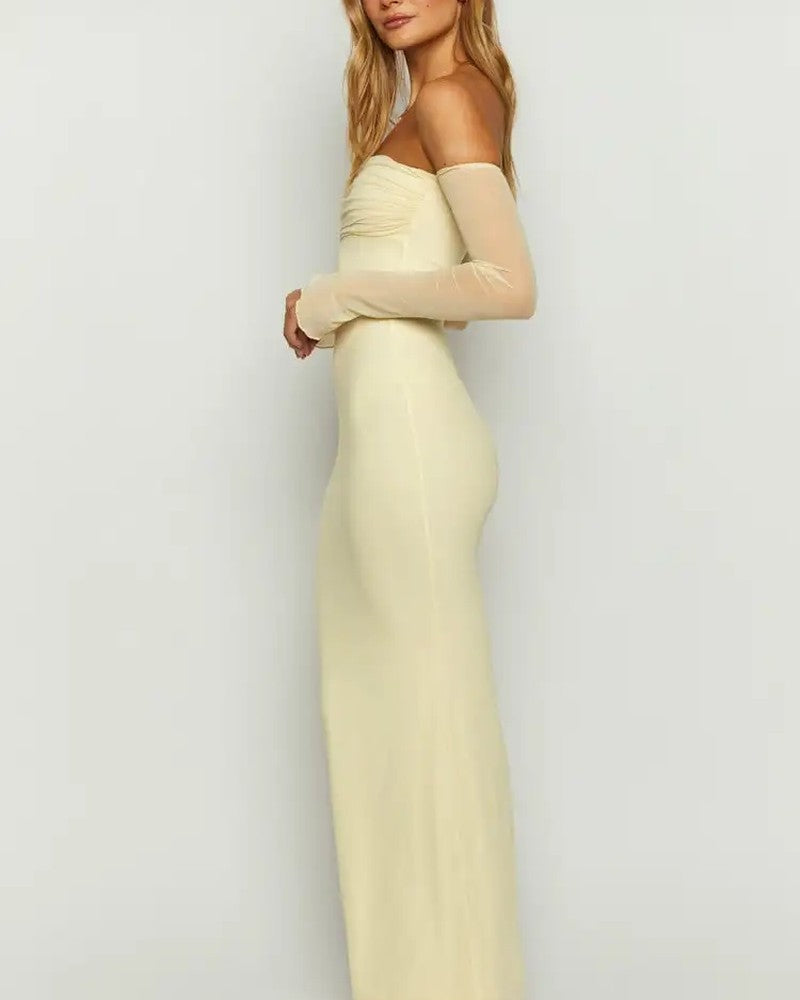 Elisette Off-Shoulder Fitted Maxi Dress