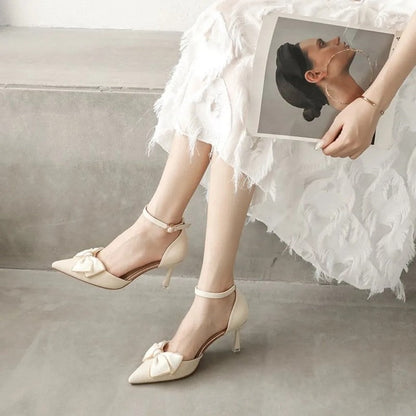Elowen Bow Ankle Strap Pumps