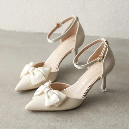 Elowen Bow Ankle Strap Pumps