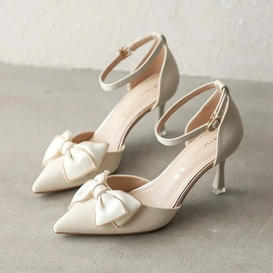 Elowen Bow Ankle Strap Pumps