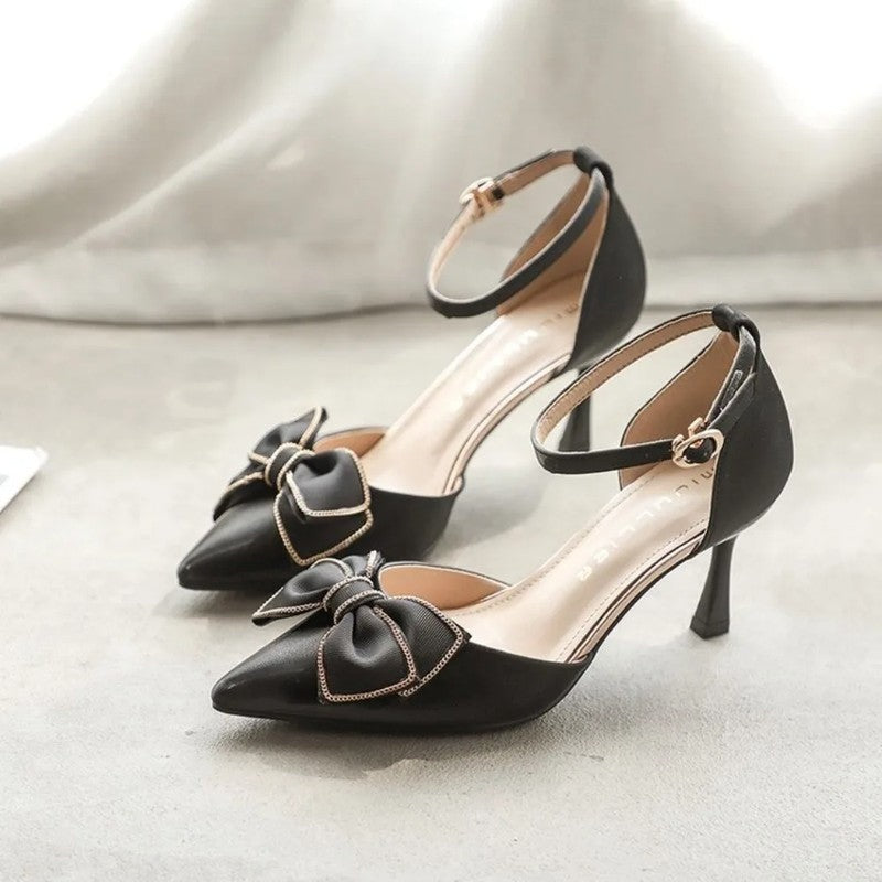 Elowen Bow Ankle Strap Pumps