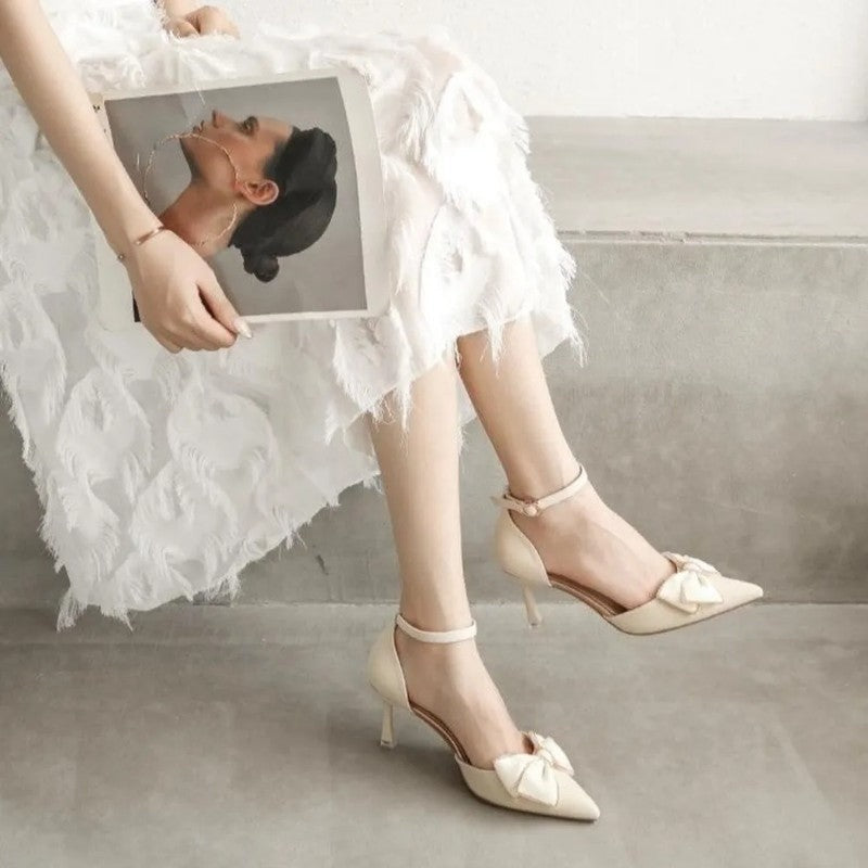 Elowen Bow Ankle Strap Pumps