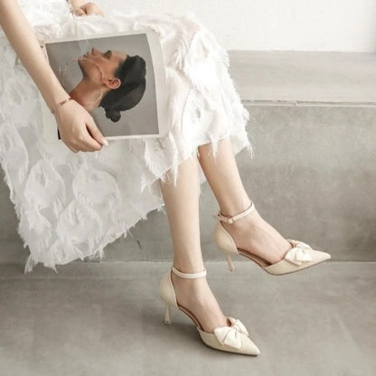 Elowen Bow Ankle Strap Pumps