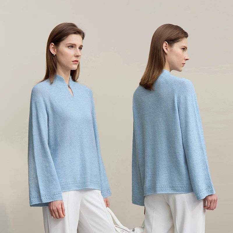 Elvica Relaxed Keyhole Knit Sweater