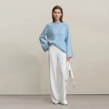 Elvica Relaxed Keyhole Knit Sweater