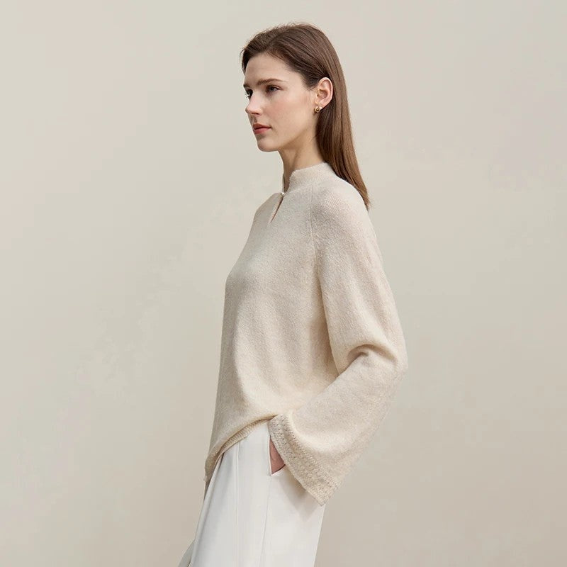 Elvica Relaxed Keyhole Knit Sweater