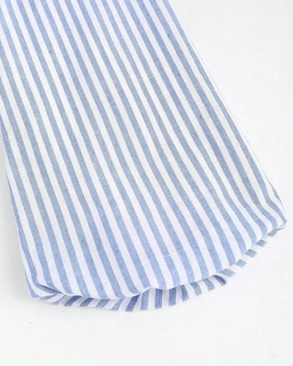 Lirenne Striped Tie-Front Relaxed Blouse